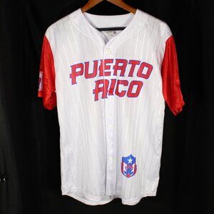 Button Down Puerto Rico National Team baseball jersey - Size L-XL